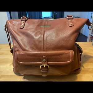 Lily Jade Meggan diaper bag in Brandy/Gold